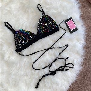 Pretty Little Thing Wrap Sequin Bralette NWT